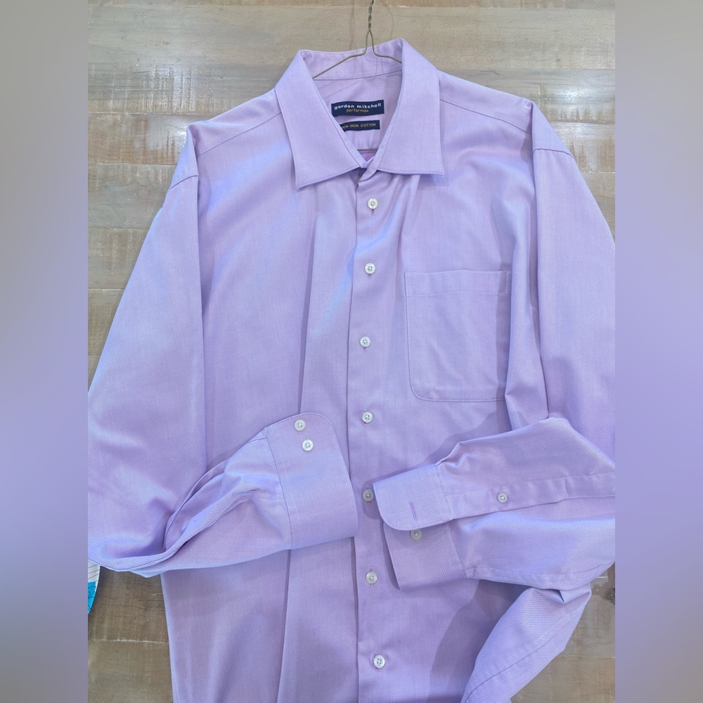 Gordon Mitchell Performax Mens long sleeve button down collar pink dress shirt